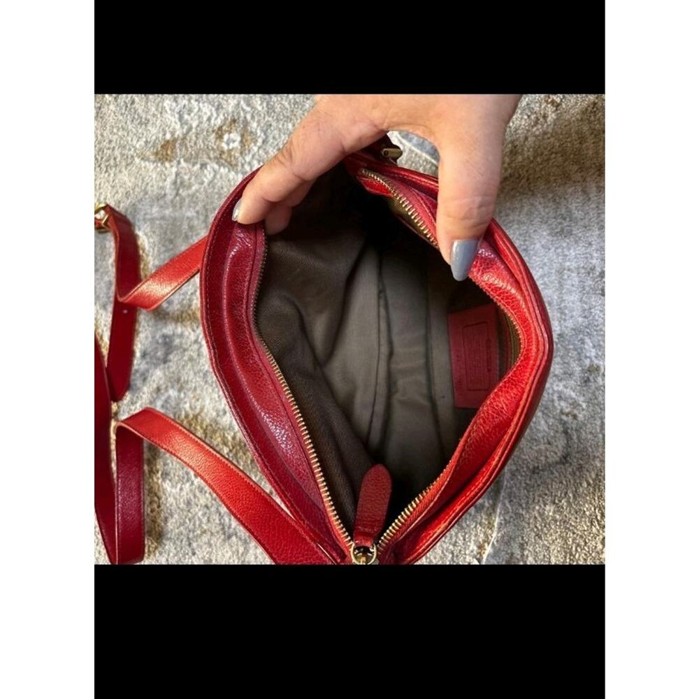 VINTAGE COACH Red Purse Handbag Pocketbook - Picture 5 of 8